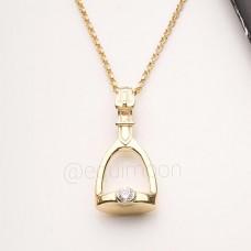 Подвеска Стремя 2 со Swarovski серебро/позолота, EQUIMOON Подвеска Стремя 2 со Swarovski серебро/позолота, EQUIMOON