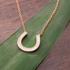 Колье Подкова с дорожкой Swarovski серебро/позолота, EQUIMOON Колье Подкова с дорожкой Swarovski серебро/позолота, EQUIMOON