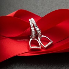 Серьги Стремена со Swarovski серебро, EQUIMOON Серьги Стремена со Swarovski серебро, EQUIMOON